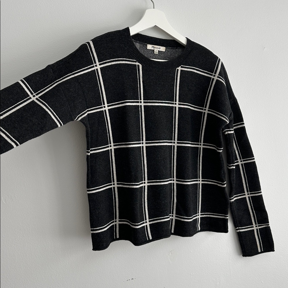 Madewell Wool alpaca blend Plaid Sweater XS